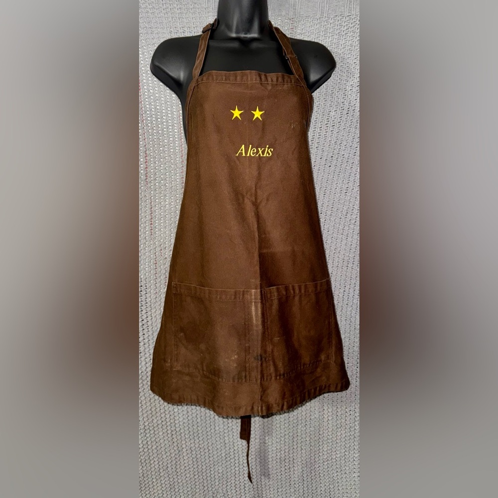 CRACKER BARREL Old Embroidered Employee Uniform Server Apron “Alexis” 2 Star